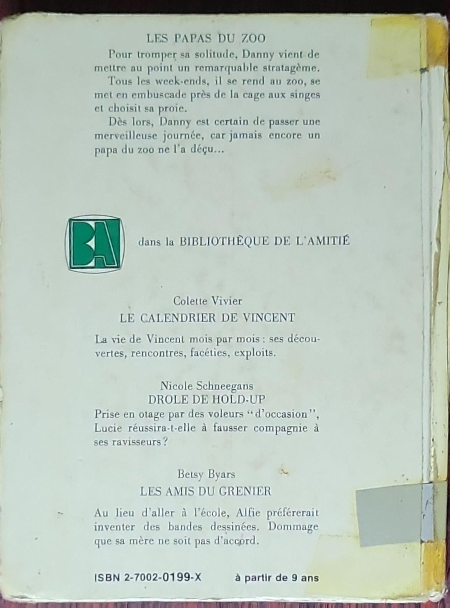 Les papas du zoo: (Collection: Bibliothèque de l'amitié, Éditions de l'Amitié / Rageot, collection "Aventure")