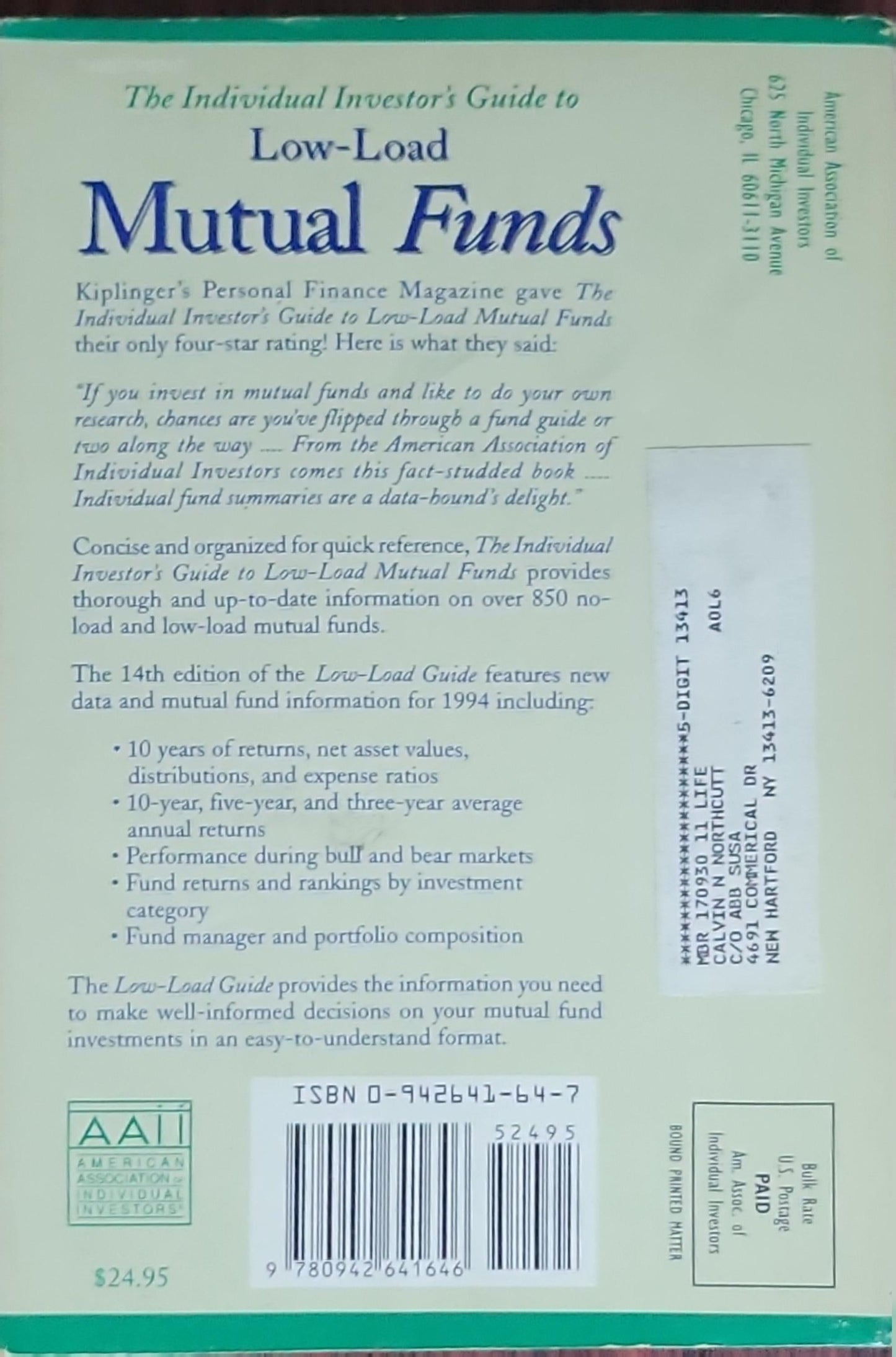 Low-Load Mutual Funds: The American Association of Individual Investors