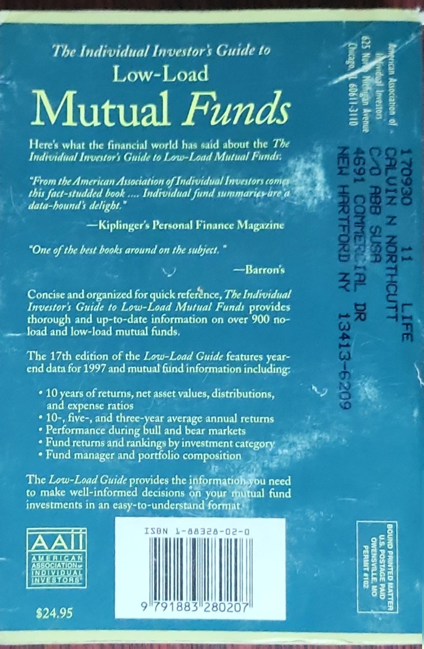 Low-Load Mutual Funds: The Individual Investor's Guide to