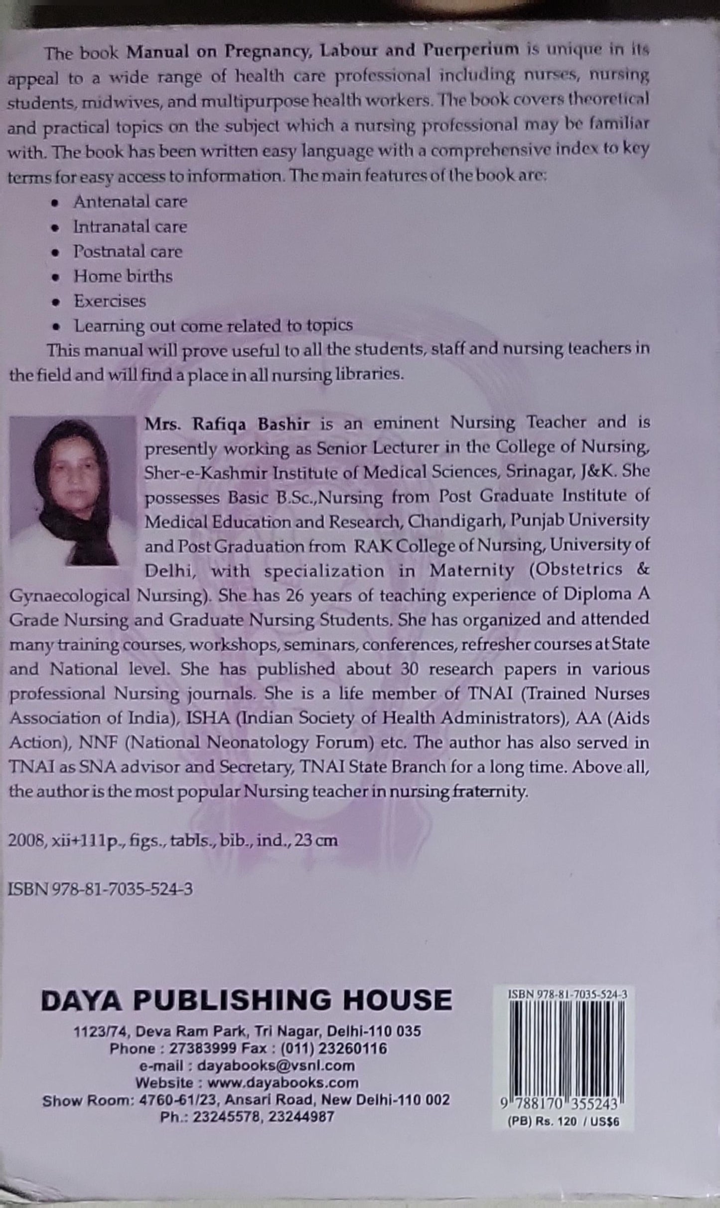 Manual on Pregnancy Labour and Puerperium
