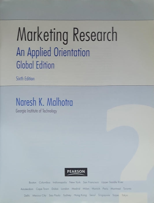 Marketing Research: An Applied Orientation