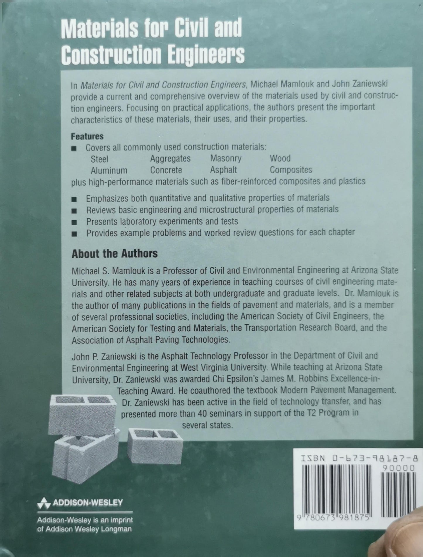 Materials for Civil and Construction Engineers By Michael S. Mamlouk and John P. Zaniewski
