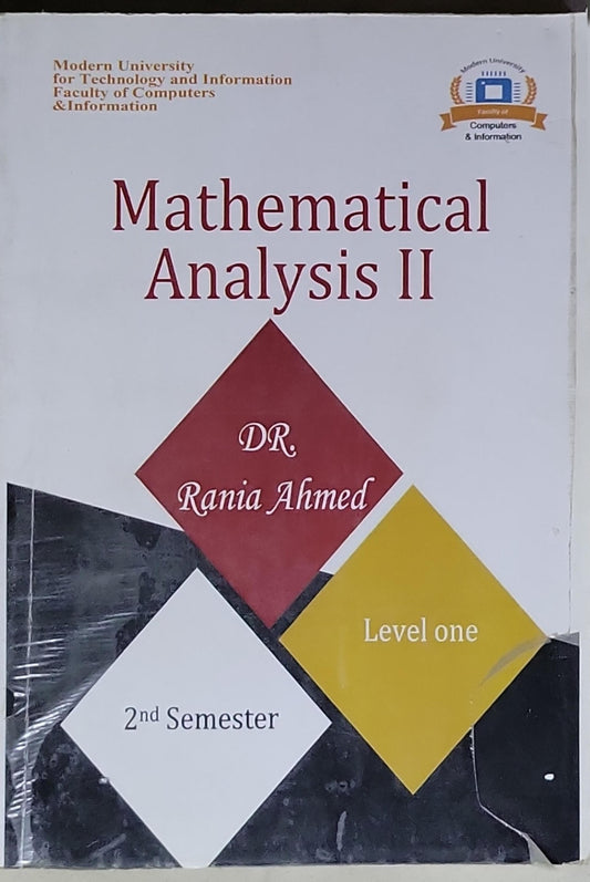 Mathematical Analysis II: Level one