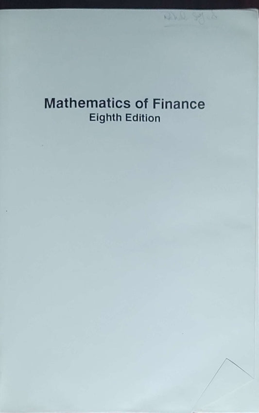 Mathematics of Finance: Eight Edition