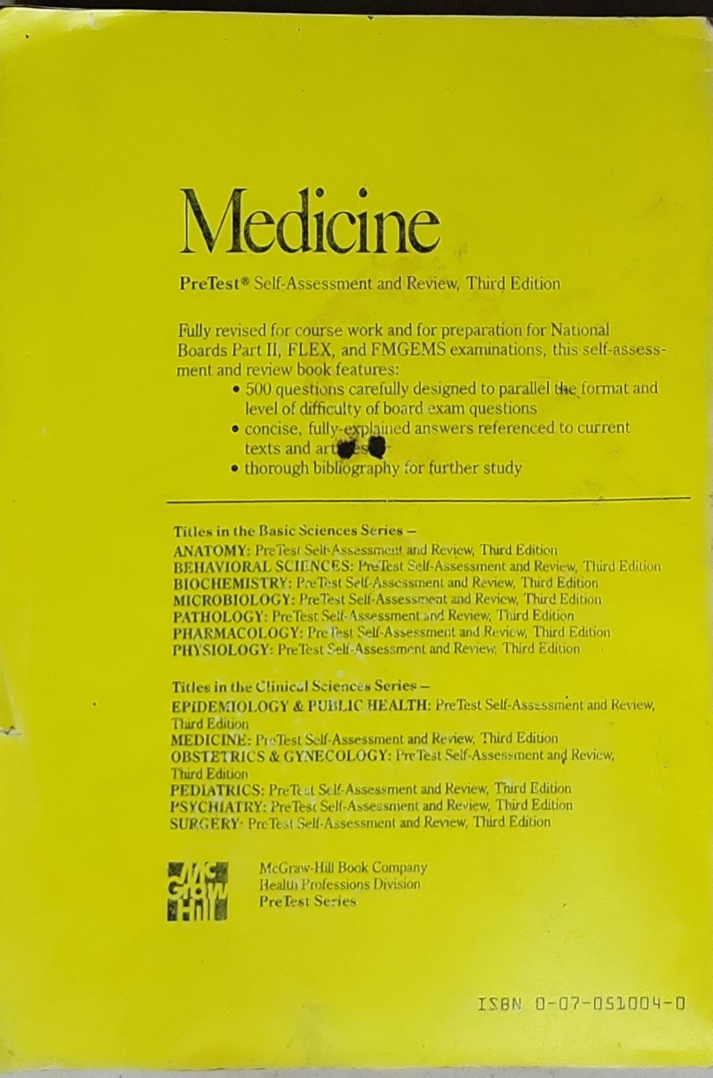 Medicine: PreTest Self-Assessment and Review, Third Edition