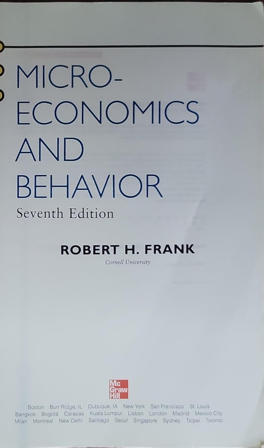 Microeconomics and Behavior