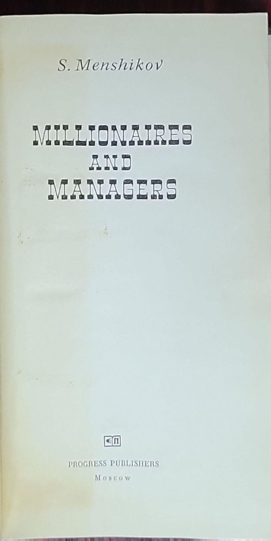 Millionaires and Managers: (English edition of Millionery i menedzhery)