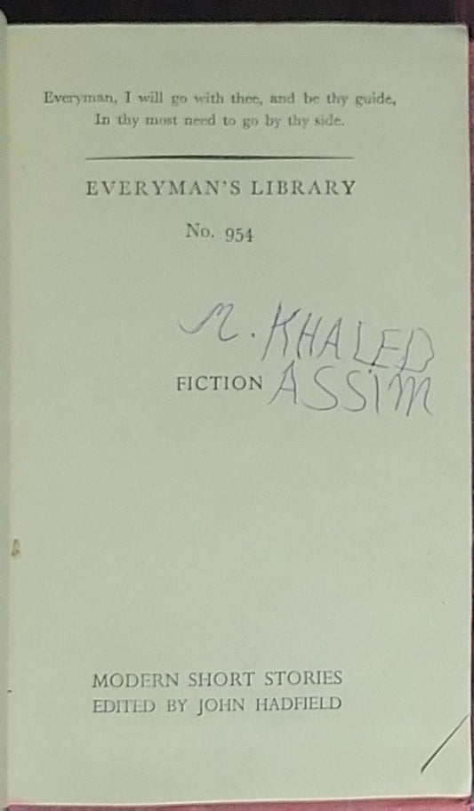 Modern Short Stories: Everyman's Library Series No. 954