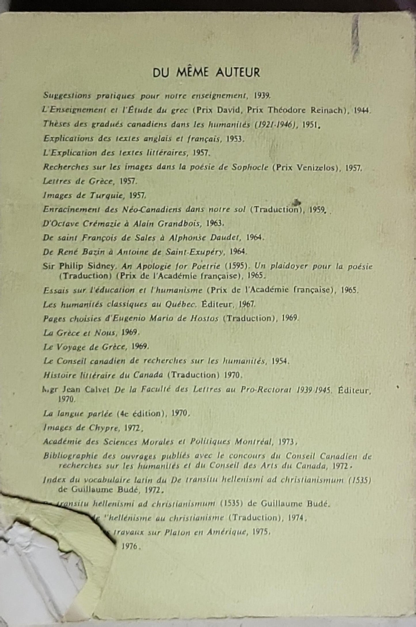 Mythes anciens et drame moderne