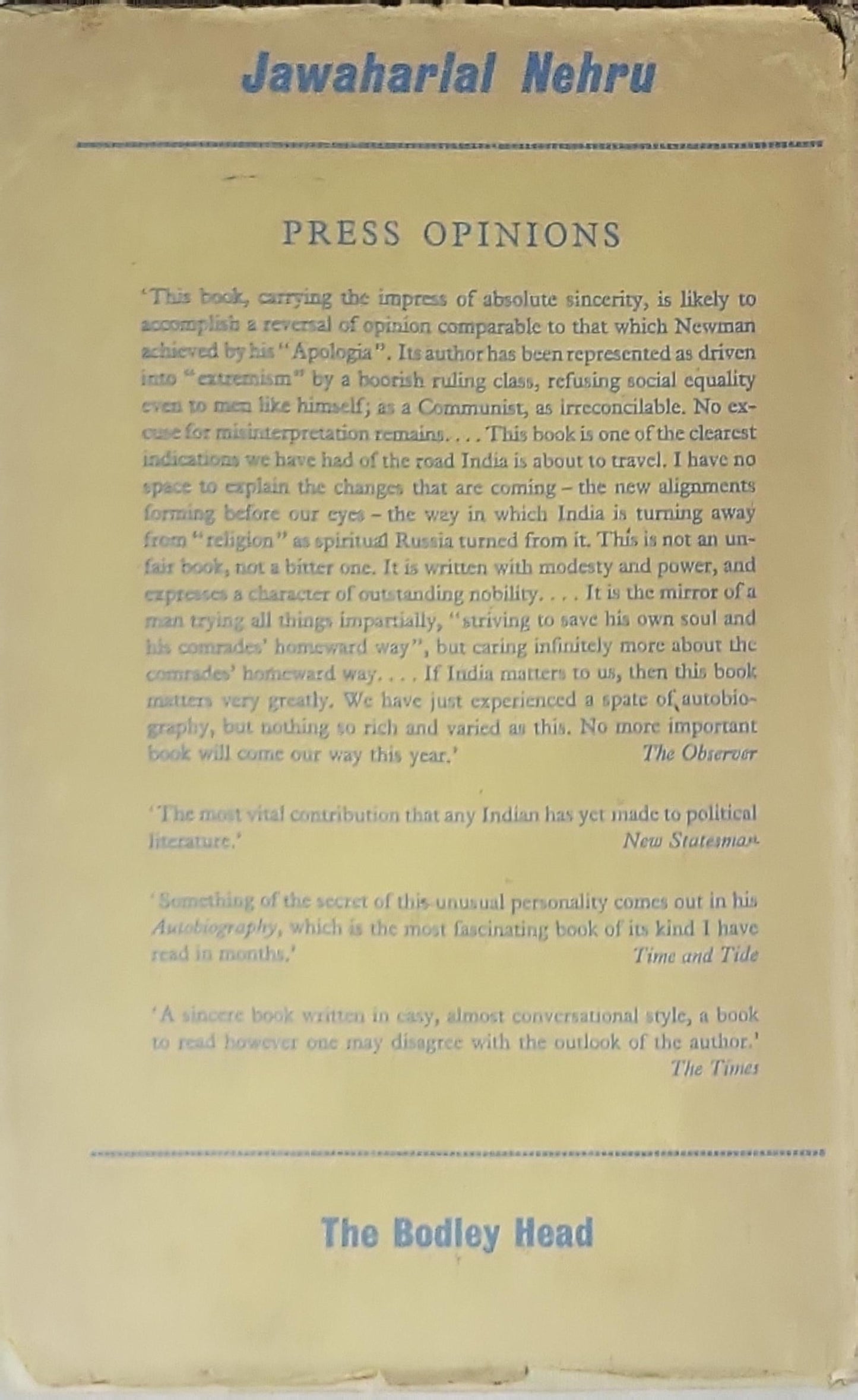 Nehru and Autobiography