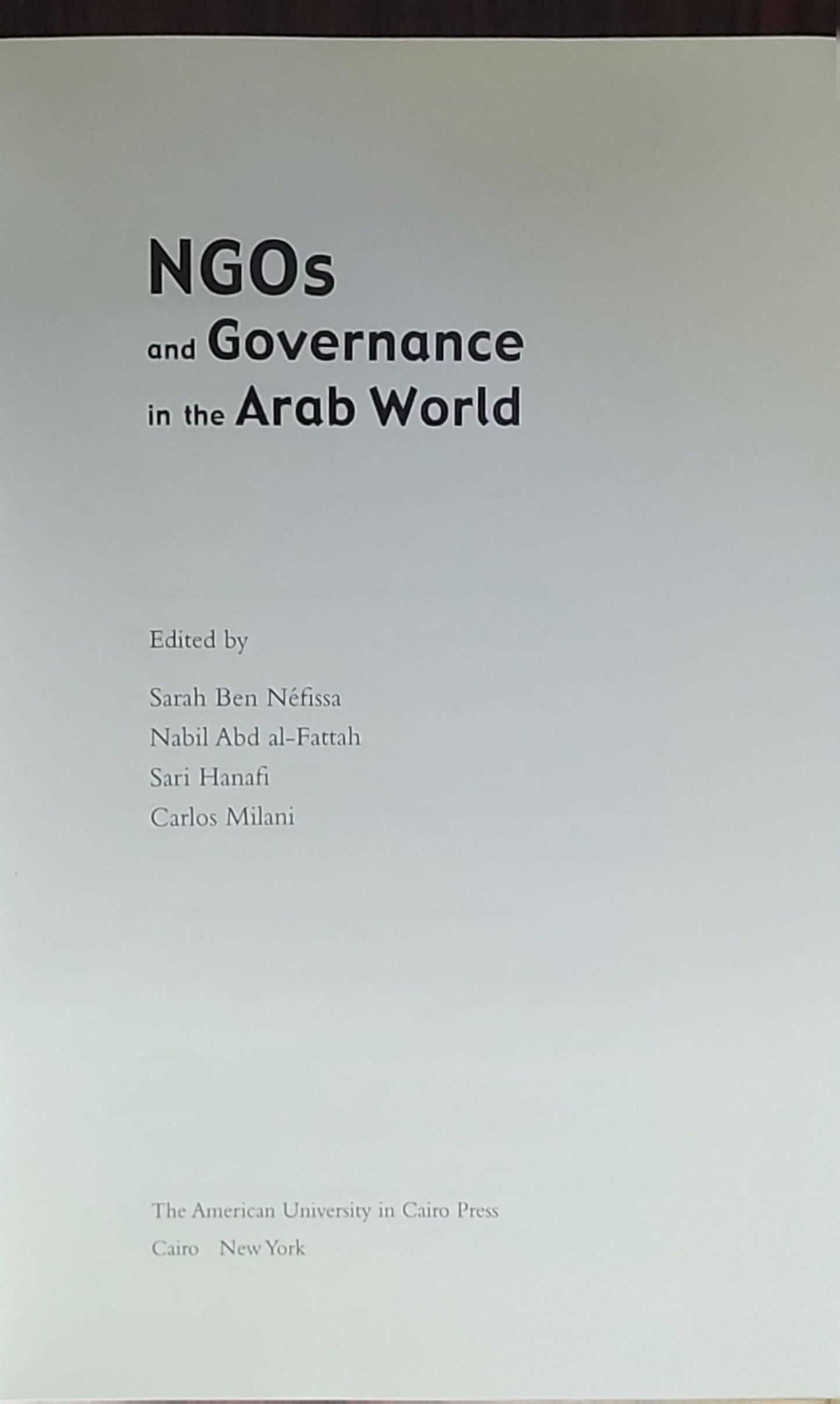 NGOs and Governance in the Arab World