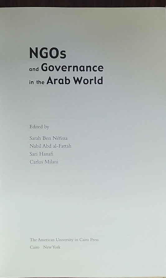 NGOs and Governance in the Arab World