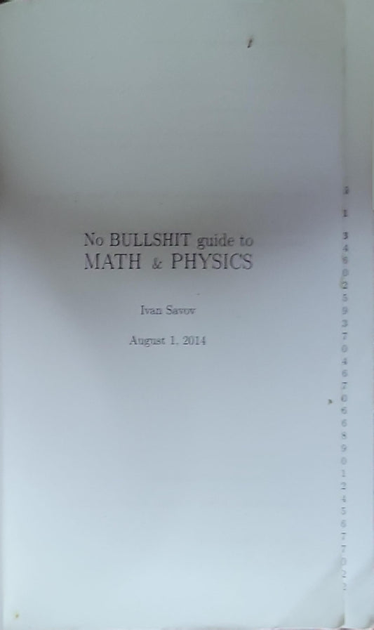 NO BULLSHIT guide to MATH & PHYSICS