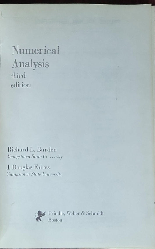 Numerical Analysis: 3rd edition