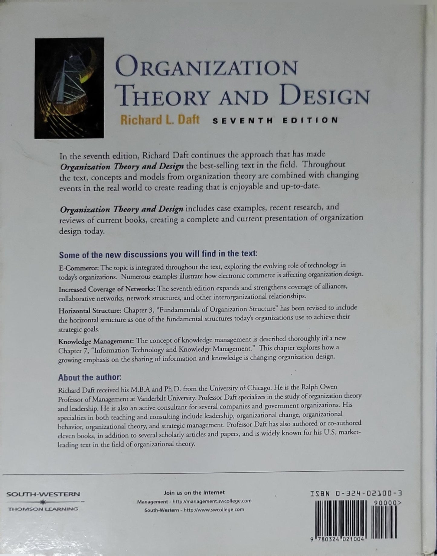 Organization Theory and Design By Richard L. Daft