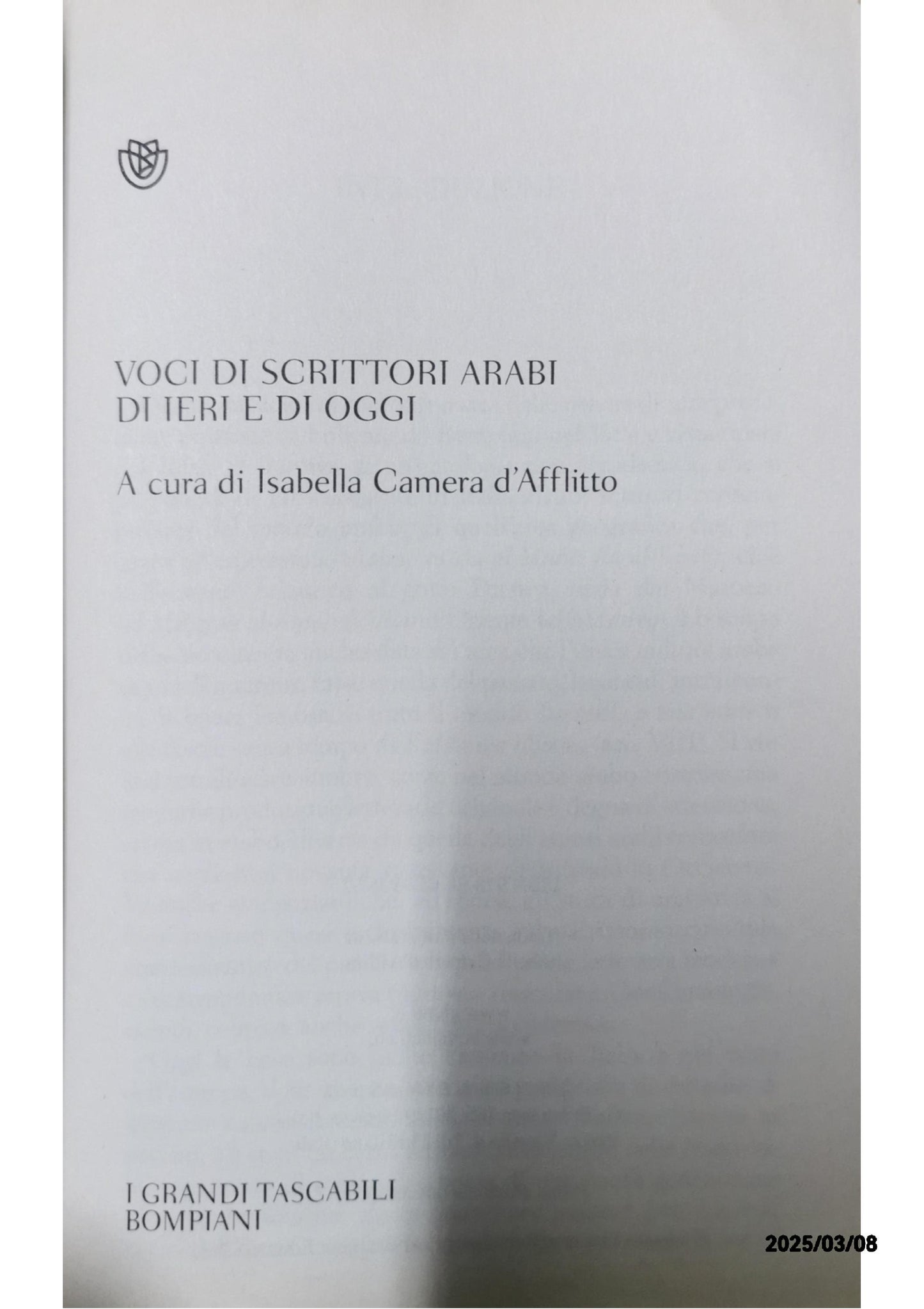 VOCI DI SCRITTORI ARABI DI IERI E DI OGGI