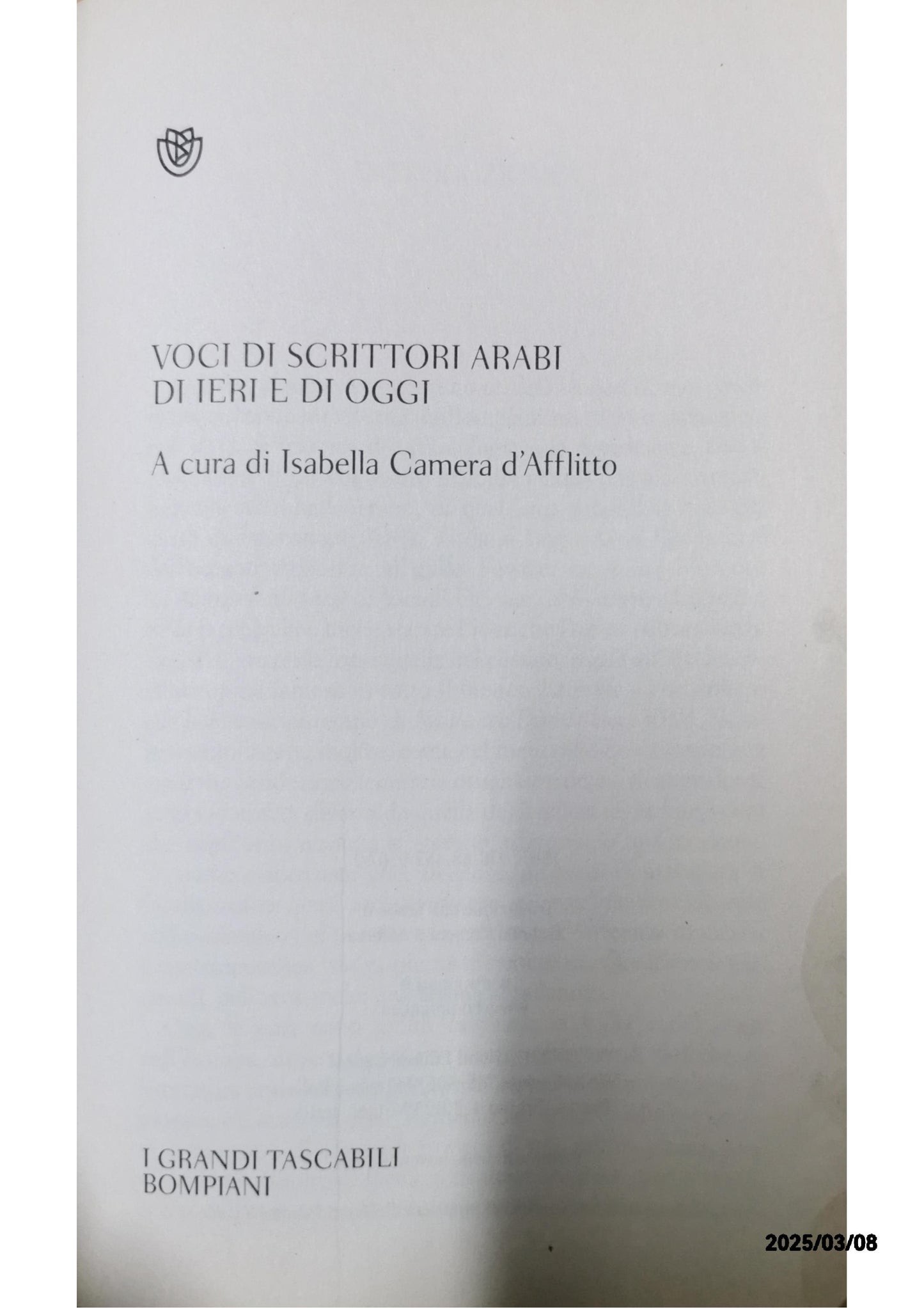 VOCI DI SCRITTORI ARABI DI IERI E DI OGGI