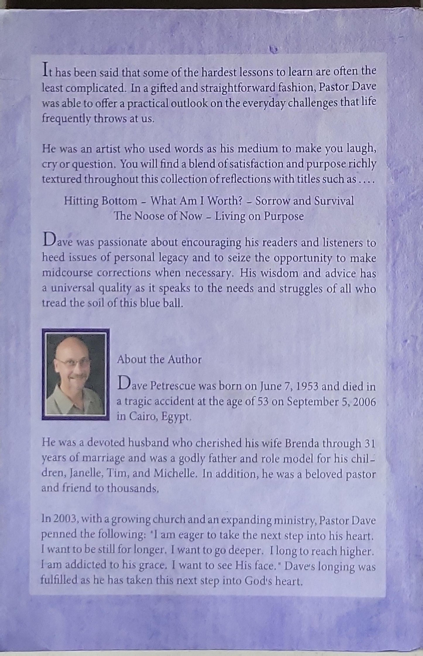Pastor Dave's Reflections