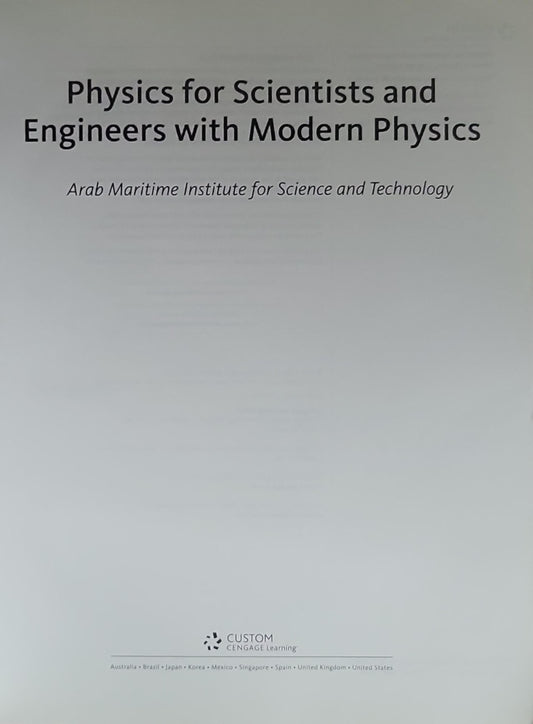 Physics for Scientists and Engineers with Modern Physics