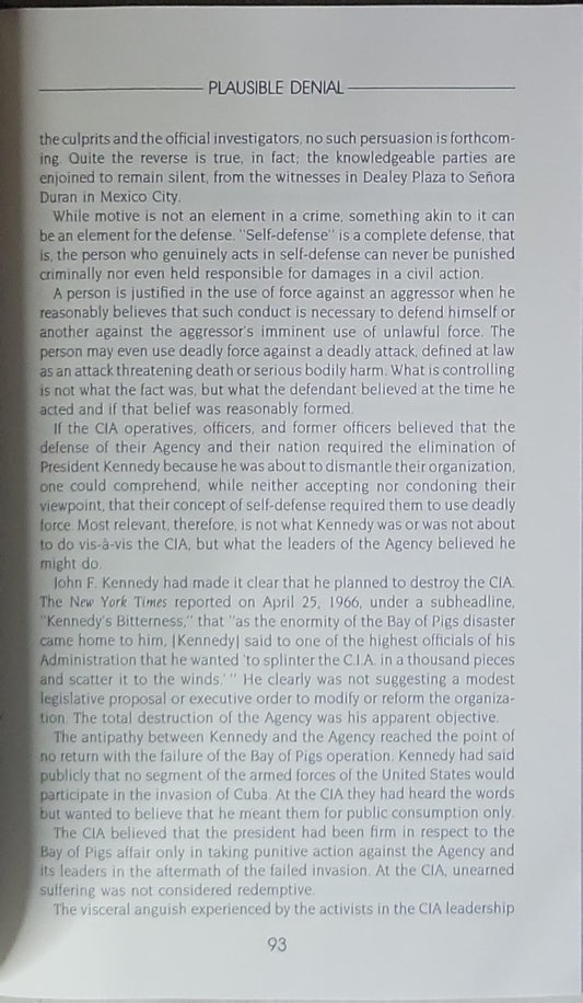 Plausible Denial: Was the CIA Involved in the Assassination of JFK?