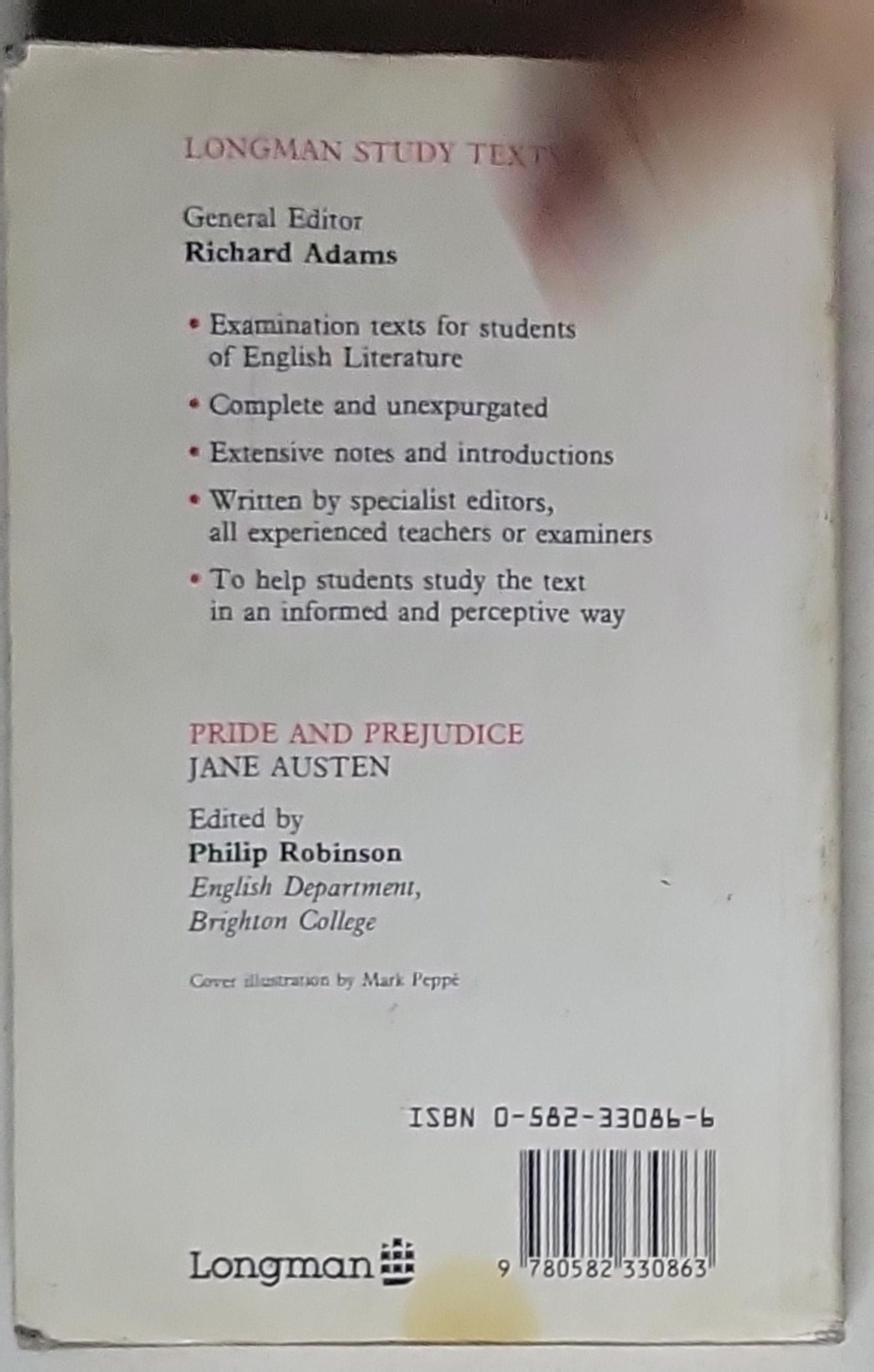 Pride and Prejudice: Longman Study Texts