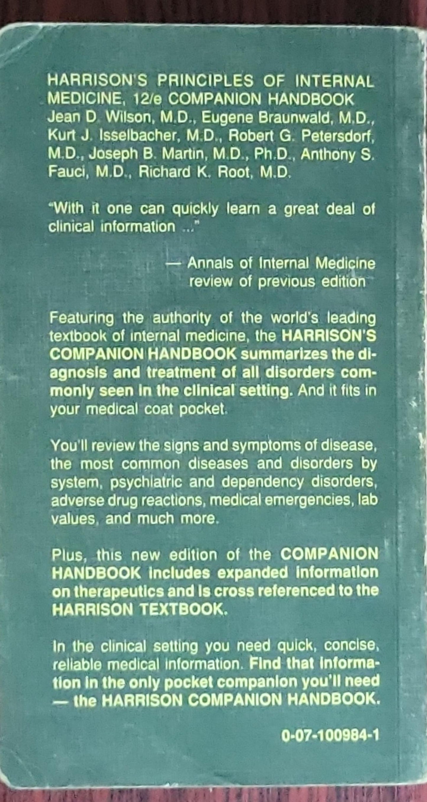 Principles of Internal Medicine: Companion Handbook - 12th
