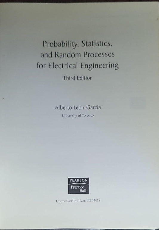 Probability, Statistics, and Random Processes for Electrical Engineering
