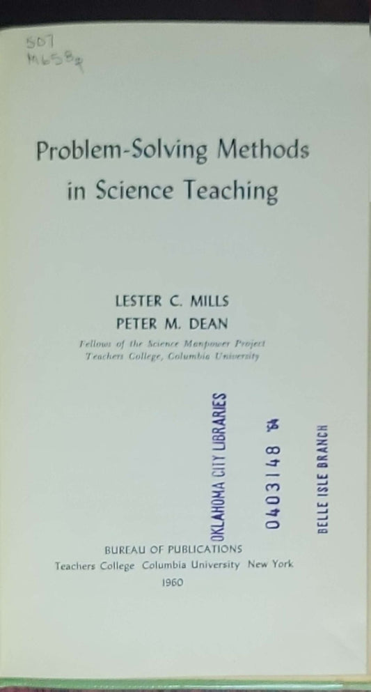 Problem-Solving Methods in Science Teaching