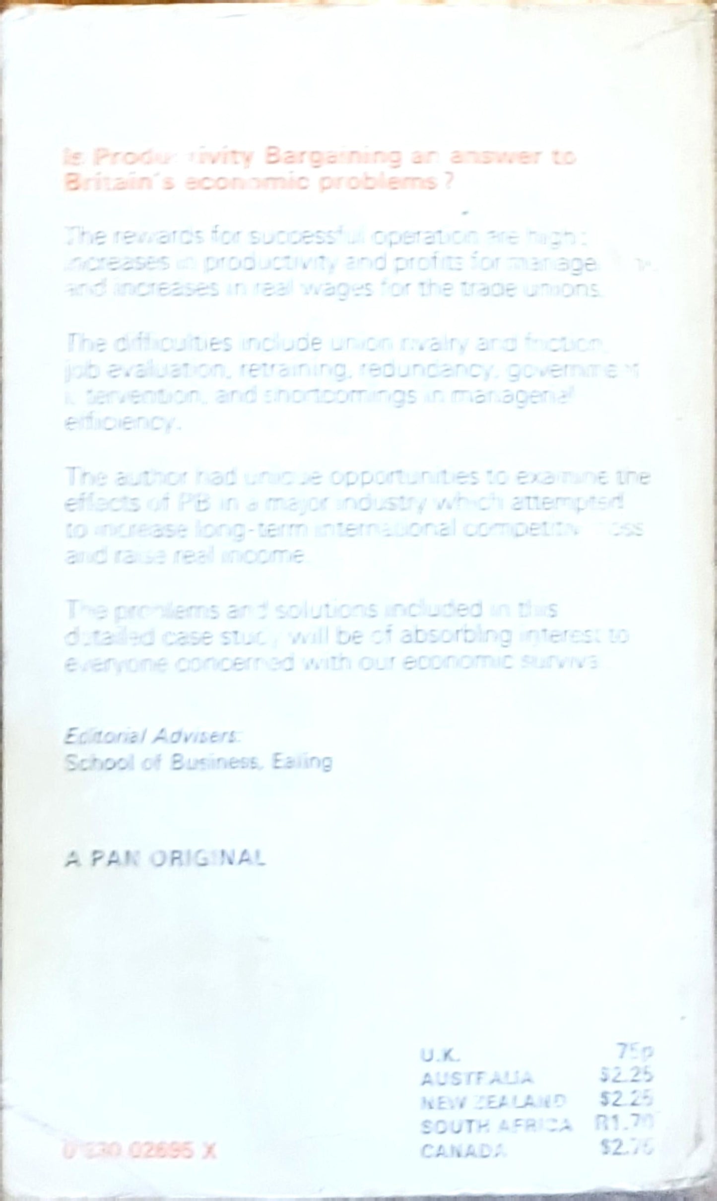 productivity bargaining: A Case Study in the Steel Industry