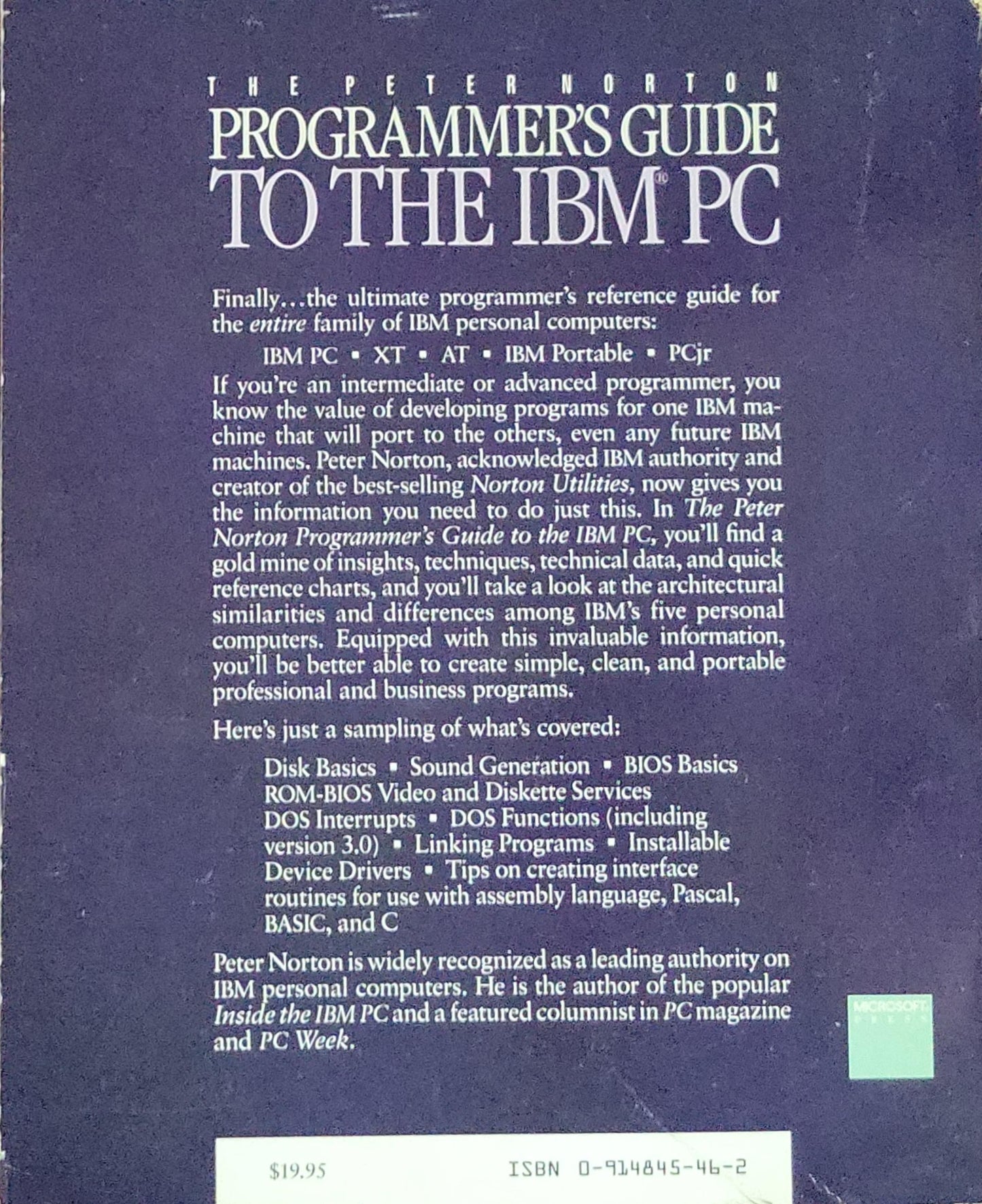PROGRAMMER'S GUIDE TO THE IBM PC