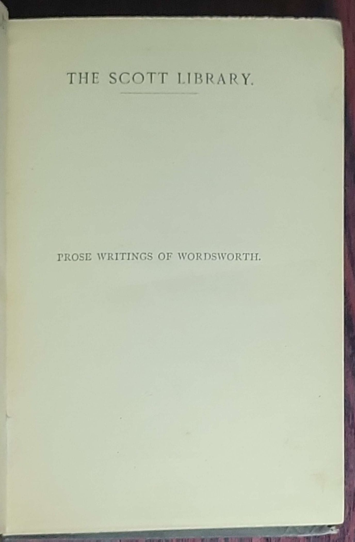 Prose Writings of Wordsworth