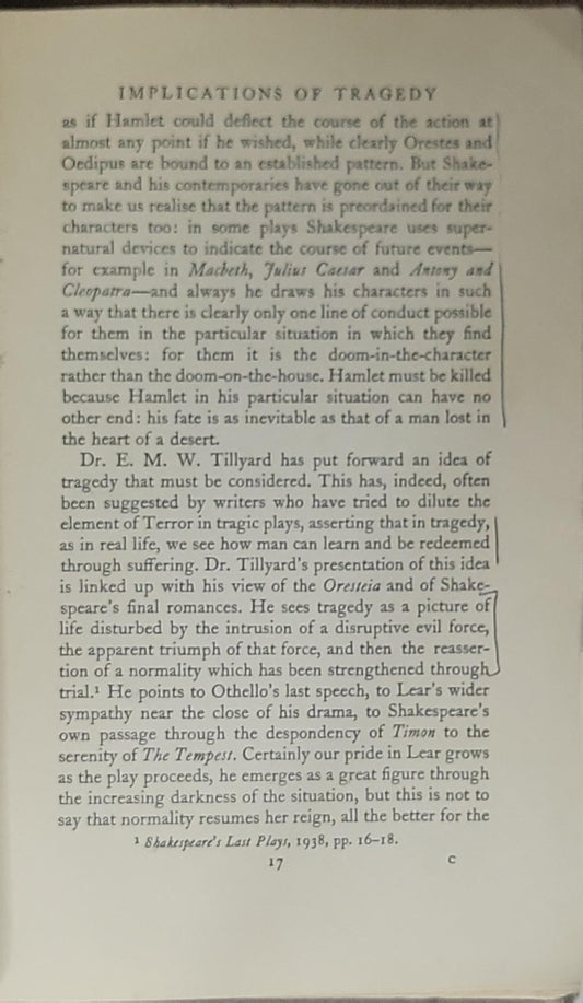 Shakespeare's Tragedies: and Other Studies in Seventeenth Century Drama