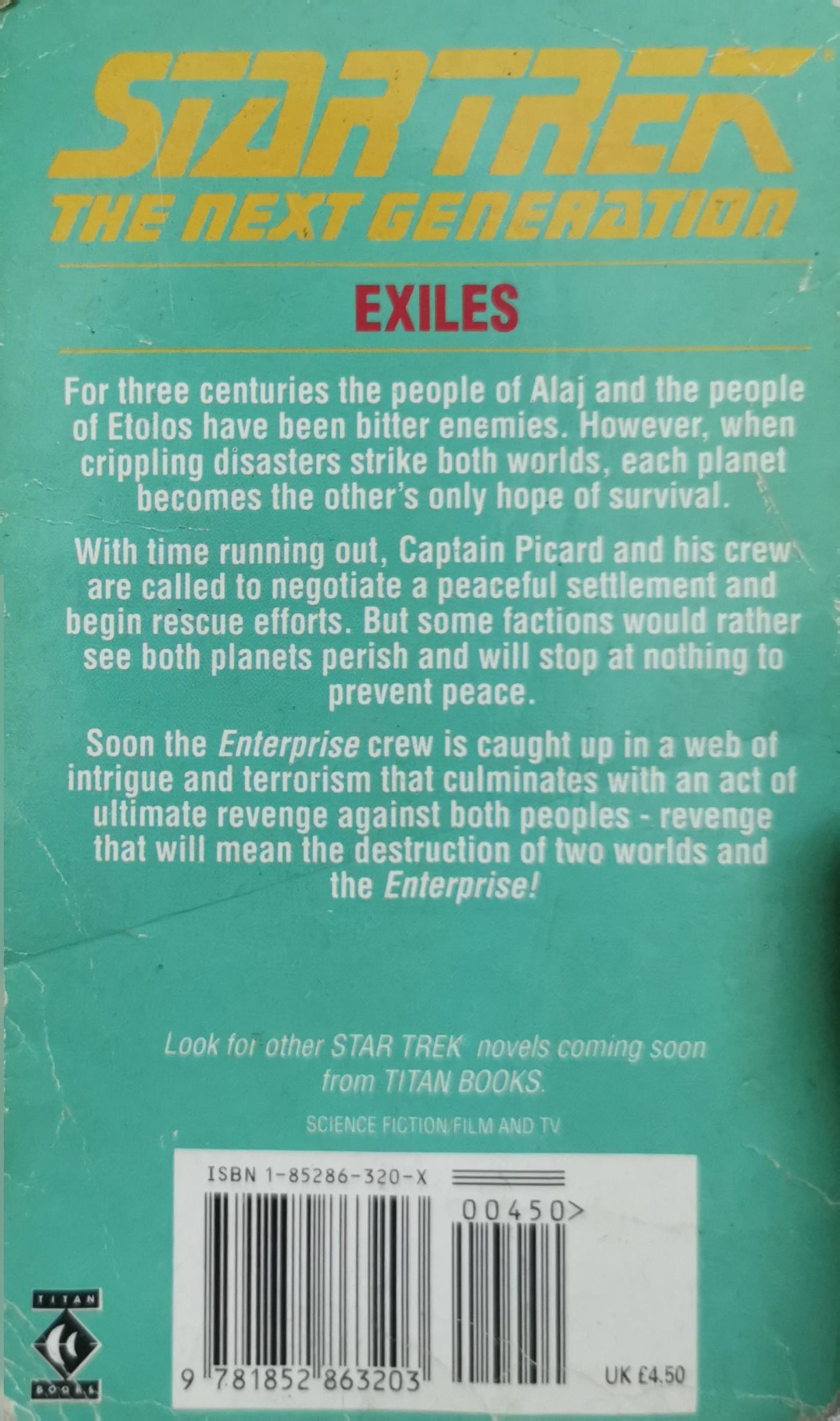 Star Trek: The Next Generation Exiles By Howard Weinstein