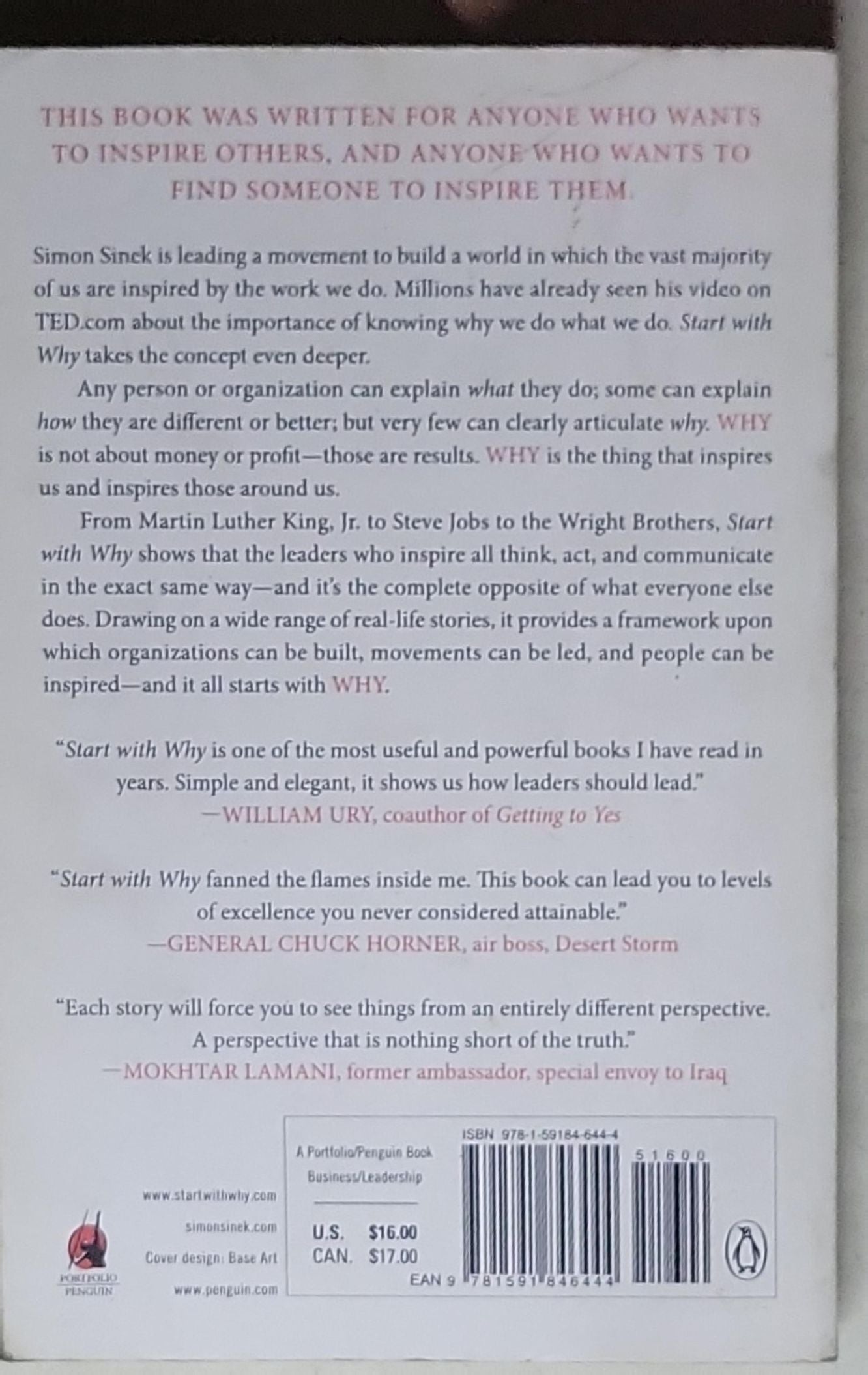 Start with Why: How Great Leaders Inspire Everyone to Take Action