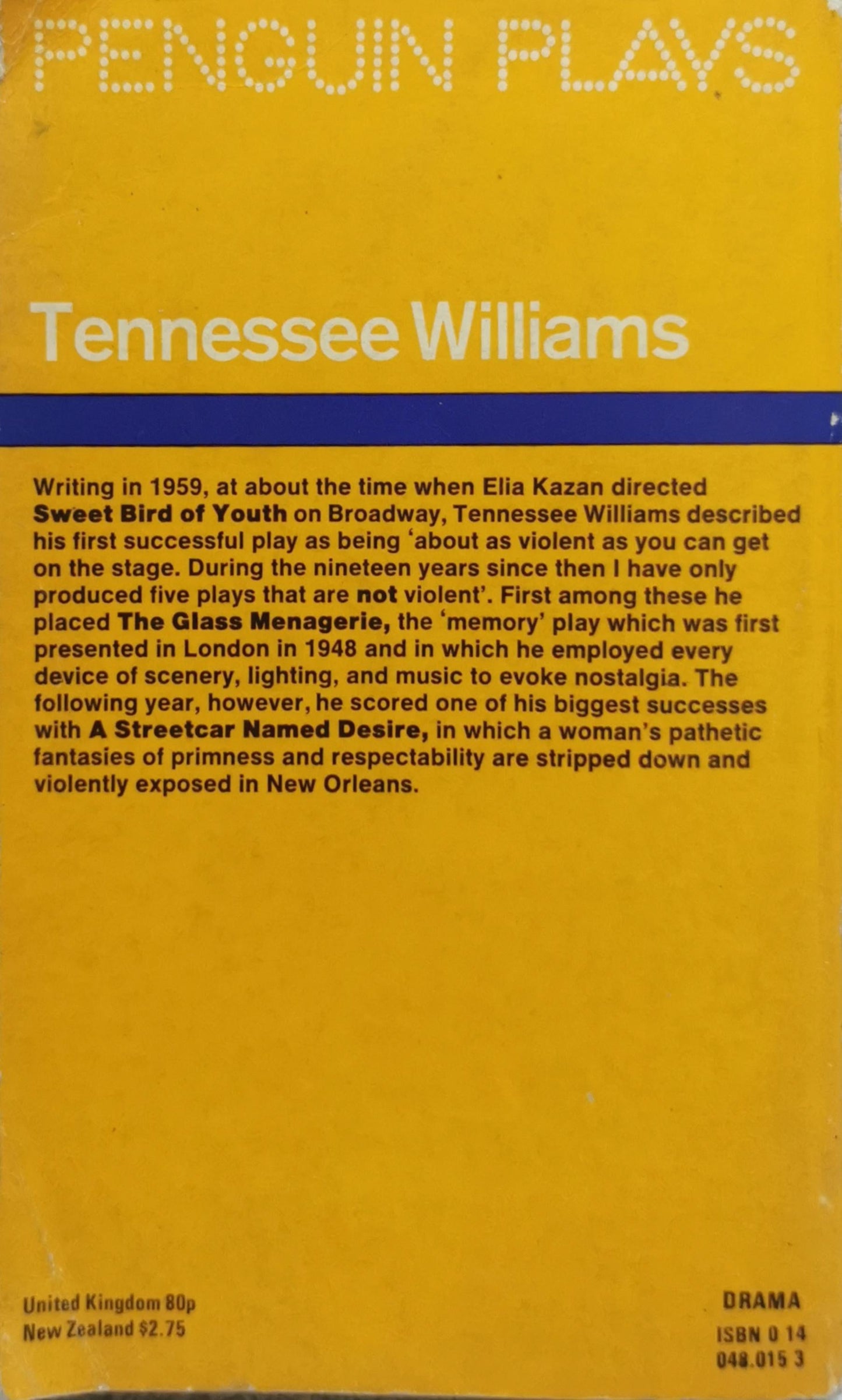 Sweet Bird of Youth and Other Plays By Tennessee Williams