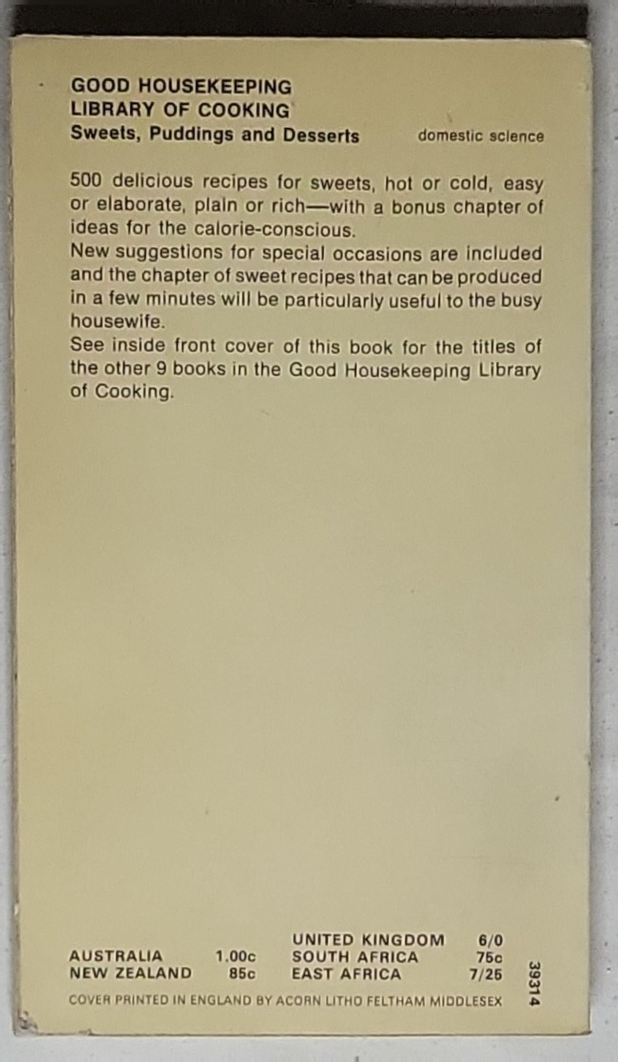 Sweets, Puddings and Desserts