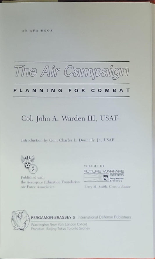 The Air Campaign: Planning for Combat