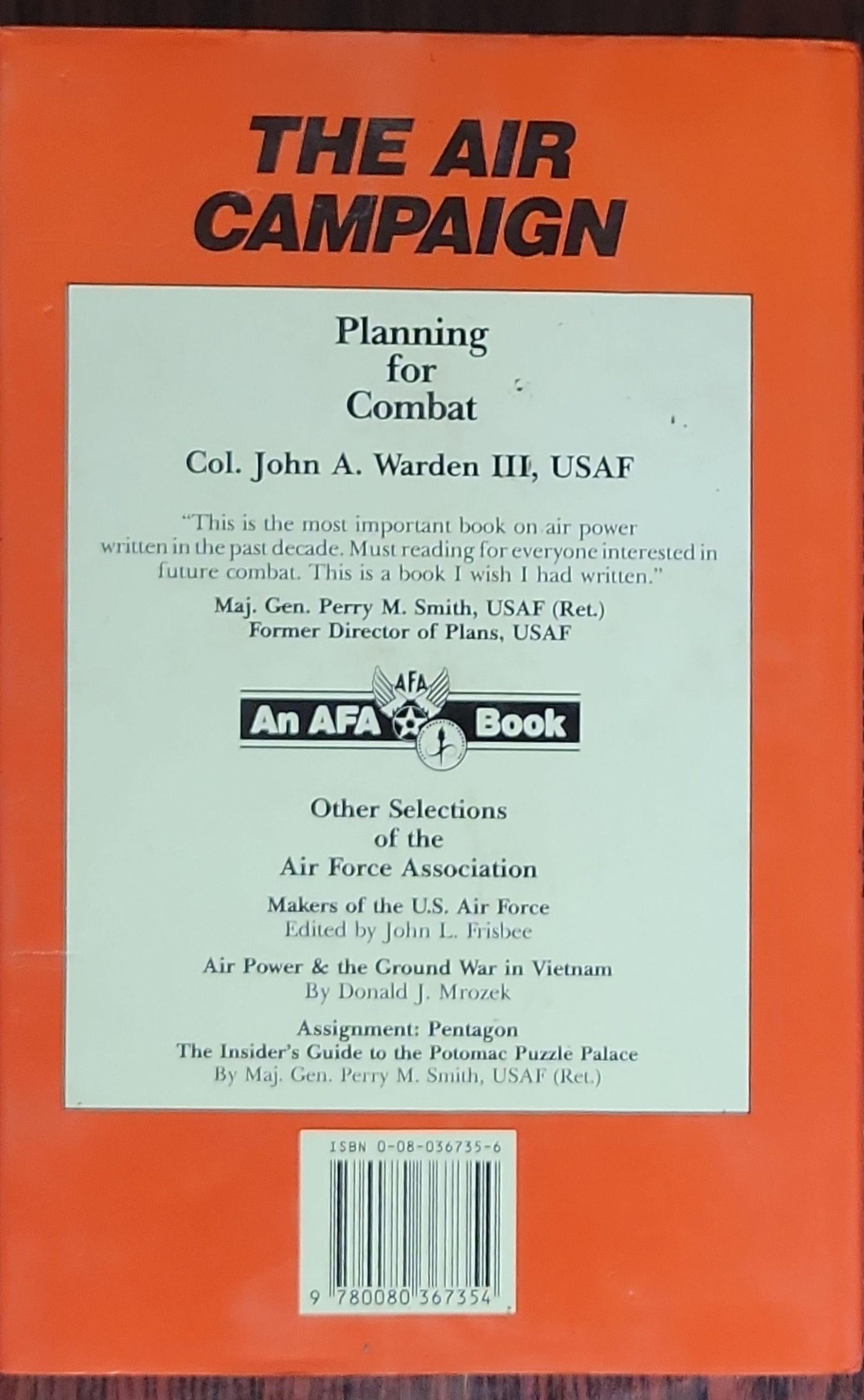 The Air Campaign: Planning for Combat