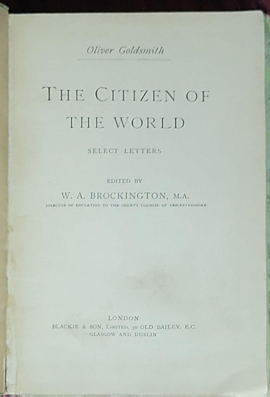 The Citizen of the World: Select Letters