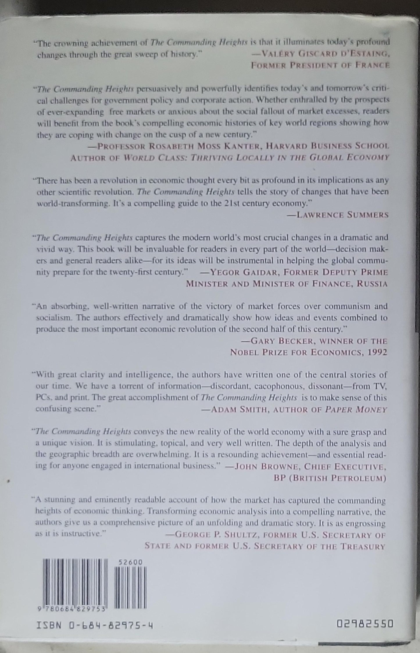 The Commanding Heights: The Battle Between Government and the Marketplace That Is Remaking the Modern World
