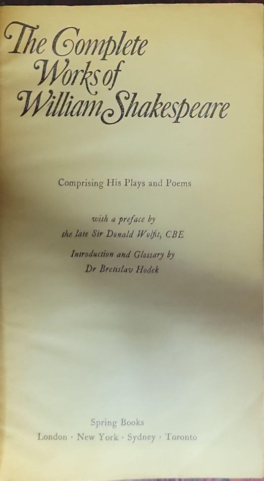 The Complete Works of William Shakespeare: Comprising His Plays and Poems