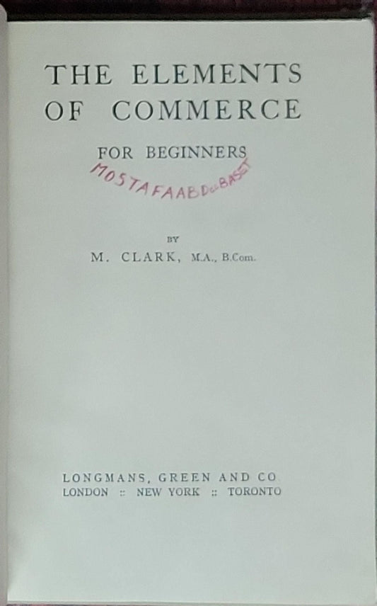 The Elements of Commerce for Beginners