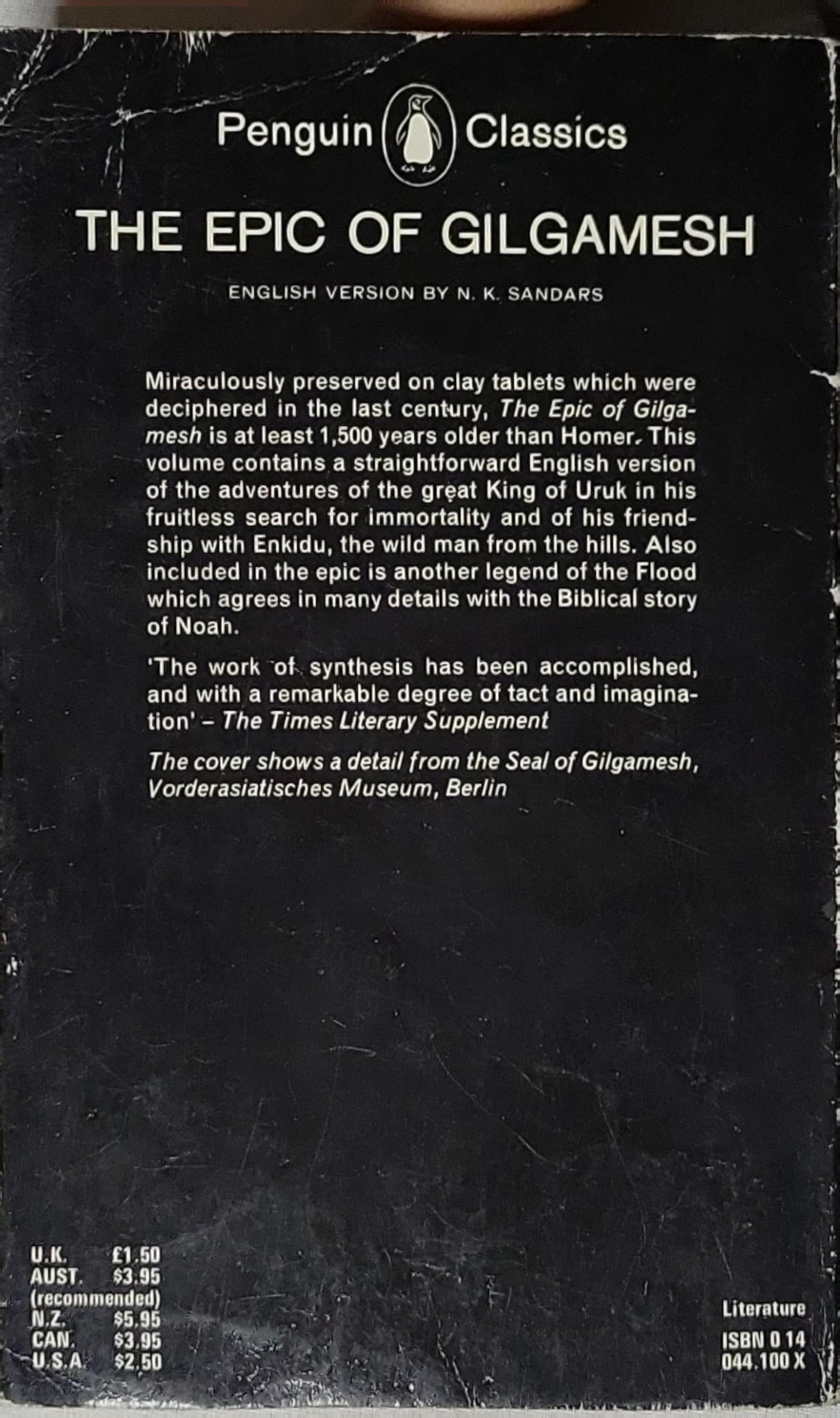 The Epic of Gilgamesh: English version by N. K. Sandars By N. K. Sandars