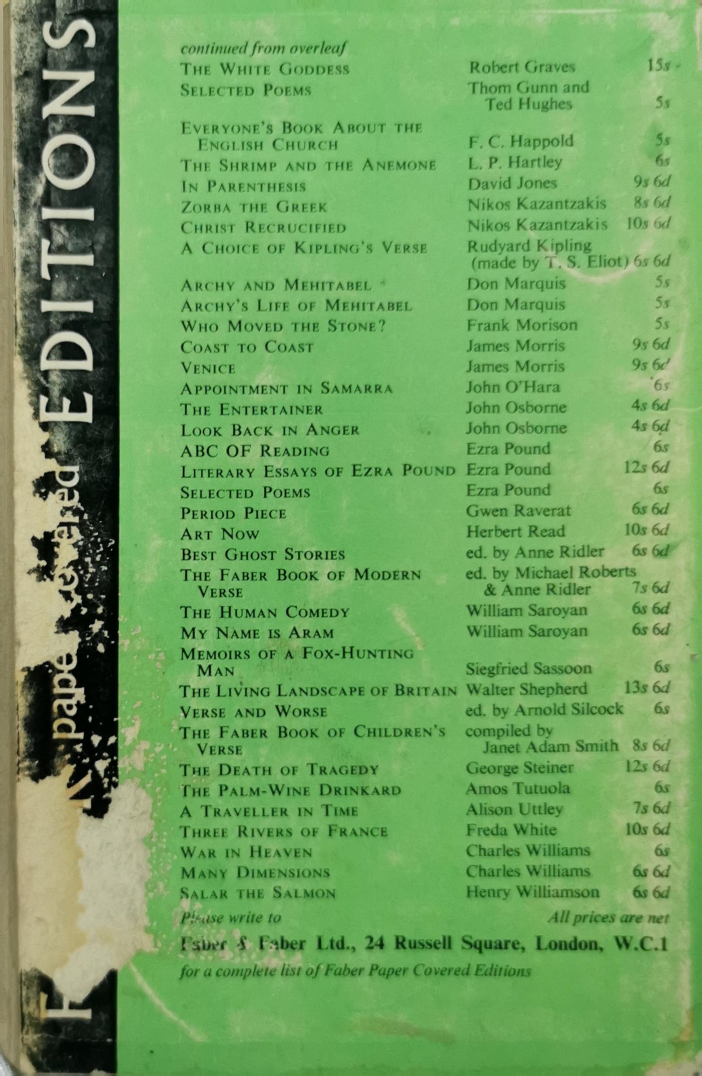 The Family Reunion: a play by T. S. Eliot By T. S. Eliot