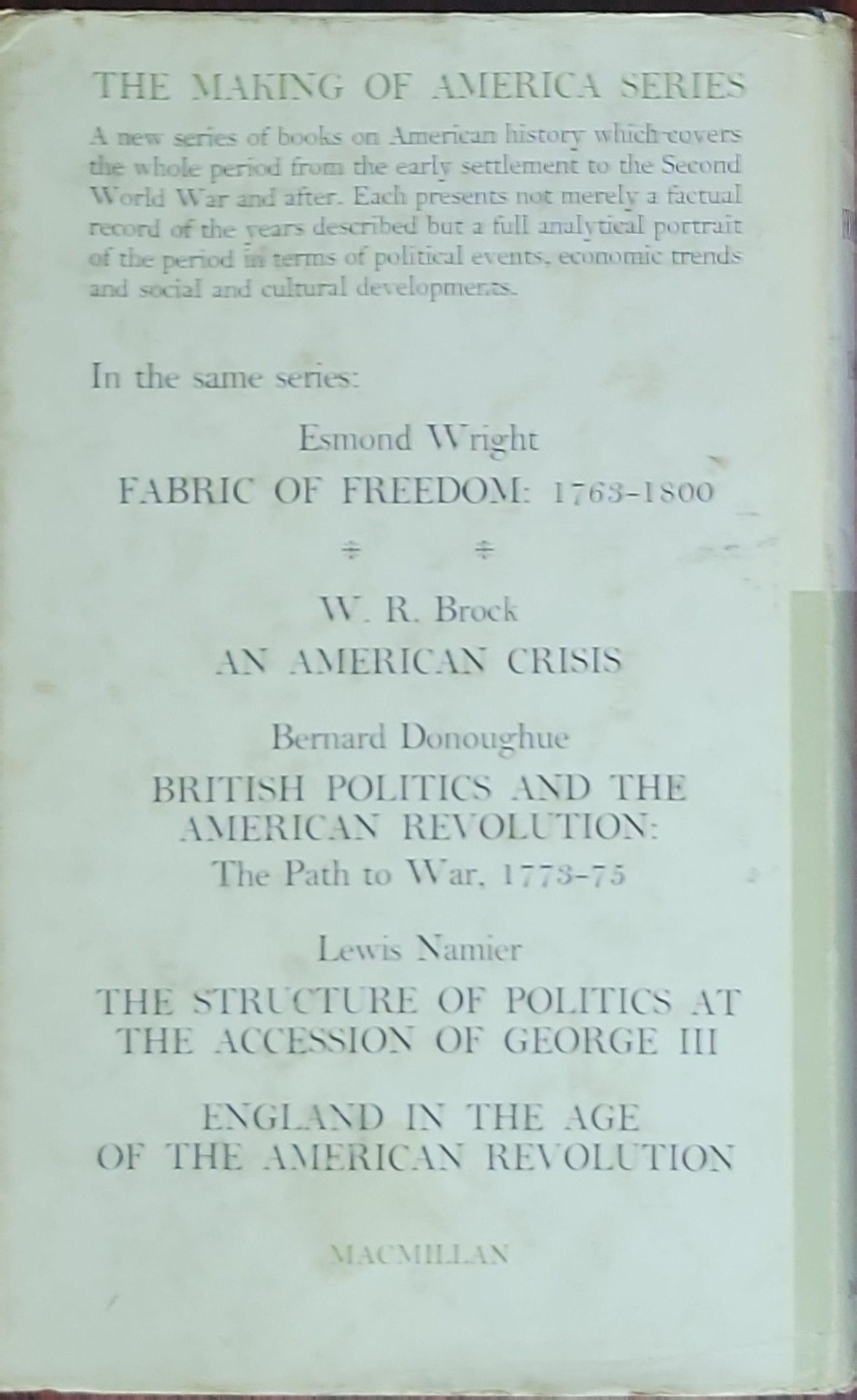 THE FORMATIVE YEARS: 1607–1763
