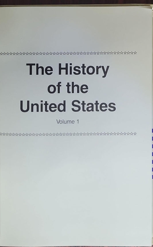 The History of the United States: Volume 1