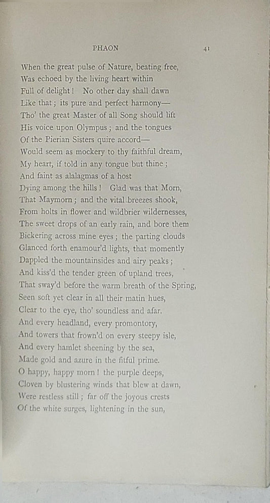 The Isles of Greece: Sappho and Alcæus