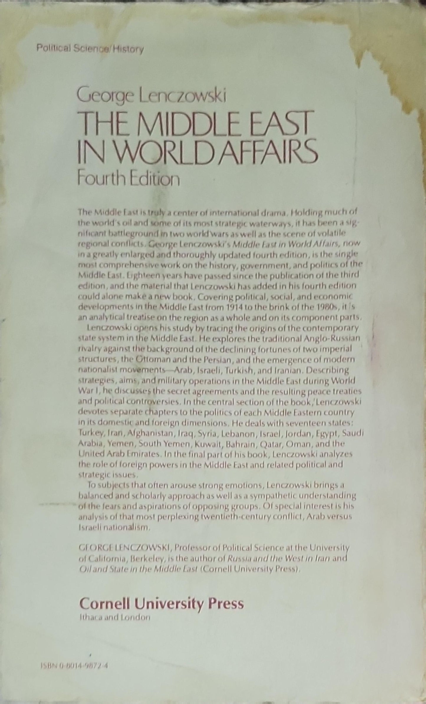 The Middle East in World Affairs: Fourth Edition