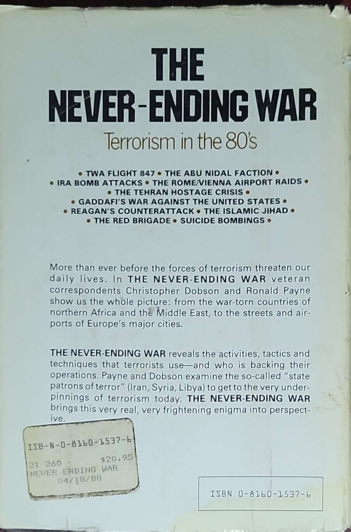 The Never-Ending War: Terrorism in the 80's: Terrorism in the 80's