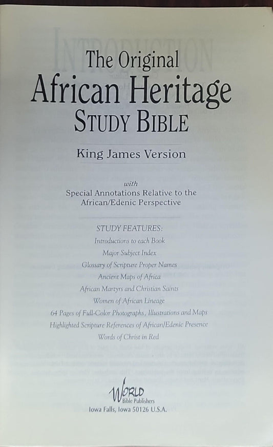 The Original African Heritage Study Bible